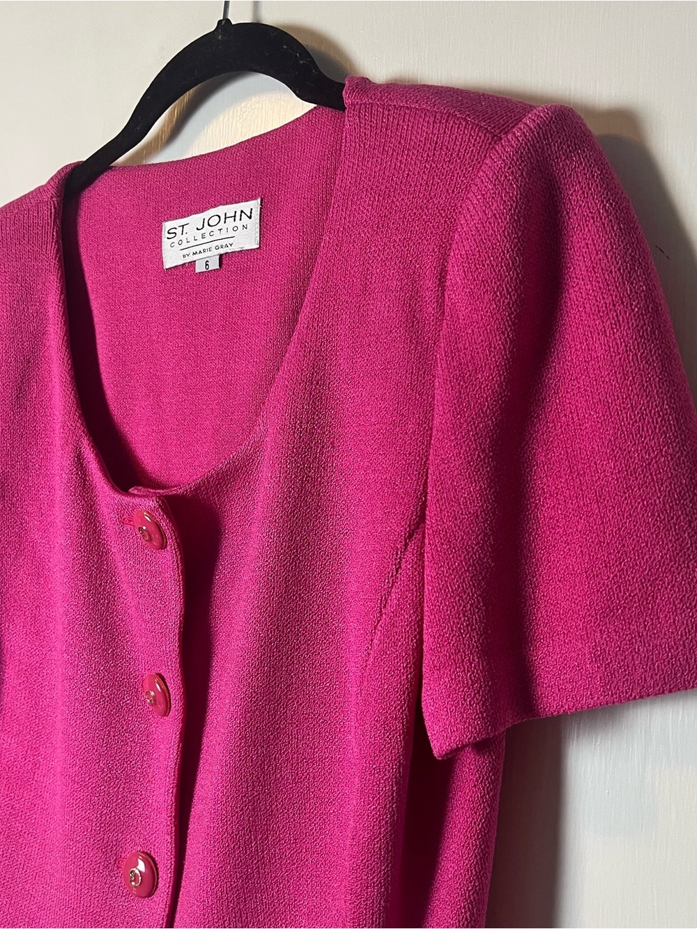 St. John Collection by Marie Gray VTG Pink Knit 2-Piece Jacket & Skirt Set Sz. 6 - Picture 5 of 12
